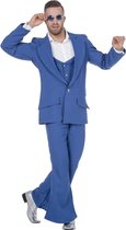 Wilbers & Wilbers - Jaren 80 & 90 Kostuum - Every Night Fever Blauw - Man - blauw - Maat 64 - Carnavalskleding - Verkleedkleding