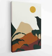 Canvas schilderij - Mountain and Botanical wall art vector set. Earth tones landscapes wallpaper 2 -    – 1924982612 - 40-30 Vertical