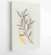 Canvas schilderij - Botanical wall art vector set. Golden foliage line art drawing with watercolor 1 -    – 1931500550 - 50*40 Vertical