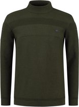 Gabbiano Trui Turtle Neck Met Streepjesstructuur 611720  Army 502 Mannen Maat - XL