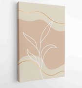 Canvas schilderij - Luxury botanical golden Texture wall art vector set. Marble art design with abstract shape and gold pattern. 4 -    – 1843002346 - 50*40 Vertical