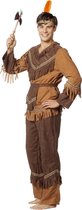 Wilbers & Wilbers - Indiaan Kostuum - Omamiwininiwak Indiaan Wilde Westen - Man - Bruin, Wit / Beige - Maat 50 - Carnavalskleding - Verkleedkleding