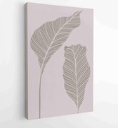 Canvas schilderij - Foliage line art drawing with abstract shape. Abstract Plant Art design for print, cover, wallpaper, Minimal and natural wall art. 3 -    – 1813295317 - 80*60 V