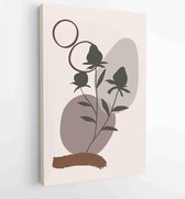Canvas schilderij - Foliage line art drawing with abstract shape. Abstract Plant Art design for print, cover, wallpaper, Minimal and natural wall art. 2 -    – 1810924384 - 115*75