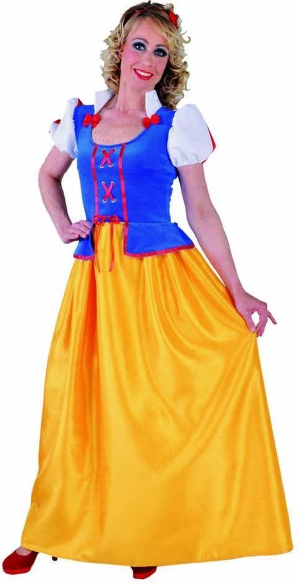 Magic By Freddy's - Sneeuwwitje Kostuum - Magische Sprookjesprinses Sneeuwwitje - Vrouw - Blauw, Geel - Extra Small - Carnavalskleding - Verkleedkleding