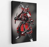 Canvas schilderij - Samurai Member of the privileged feudal military caste of Japan Samurai with swords in traditional dress  -  1344581528 - 80*60 Vertical