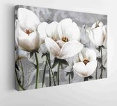 Canvas schilderij - 3D Illustration of flower wallpaper 3D background-Illustration  -     1605038956 - 115*75 Horizontal