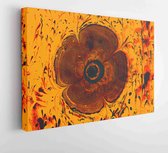 Canvas schilderij - Creative ebru art background with abstract paint. Marbling texture floral patterns  -     1888427773 - 115*75 Horizontal