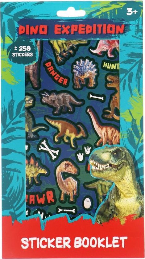 Foto: Stickerboekje jurassic dino met 250 stickers