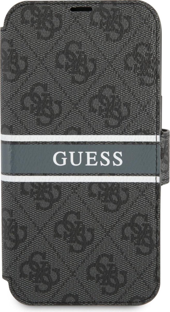 iPhone 13 Mini Bookcase hoesje - Guess - Effen Grijs - Kunstleer