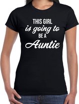 This girl is going to be a auntie - t-shirt zwart voor dames - Cadeau aanstaande tante / kado shirt XS