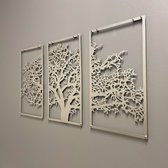 Zilveren Metalen wanddecoratie Tree Zilver - 159x95 cm