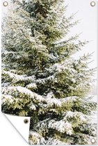 Muurdecoratie Winter - Sneeuw - Boom - 120x180 cm - Tuinposter - Tuindoek - Buitenposter
