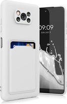 kwmobile hoesje voor Xiaomi Poco X3 NFC / Poco X3 Pro - Telefoonhoesje met pasjeshouder - Smartphone hoesje in mat wit