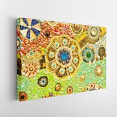 Canvas schilderij - Art mosaic glass on the wall seamless background tiles colorful texture stained -      427860196 - 40*30 Horizontal