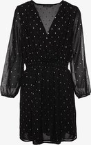 Jazlyn dames chiffon jurk foil - Zwart - Maat S
