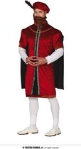 Guirca - Koning Prins & Adel Kostuum - Gastheer Van De Koning Renaissance - Man - rood - Maat 52-54 - Carnavalskleding - Verkleedkleding