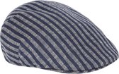 Profuomo Flat Cap Gebreid Strepen Donkerblauw - maat 60