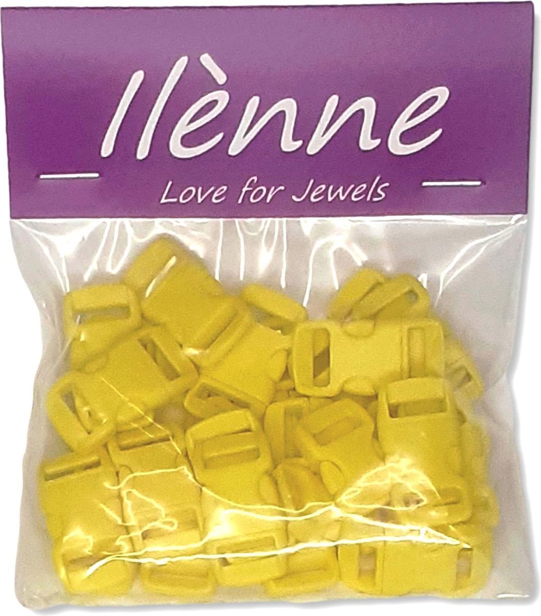 Ilènne - Paracord sluiting - Geel - plastic - 25 stuks - voor armband