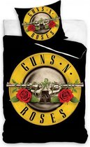 dekbedovertrek Guns n Roses 140 x 200 cm katoen zwart
