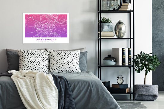 Poster Plan de ville - Amersfoort - Violet - Rose - 60x40 cm