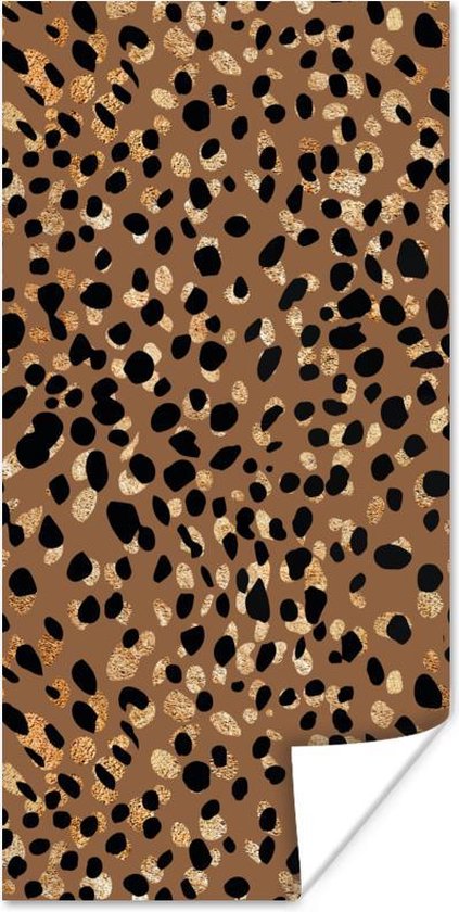 Poster Dierenprint - Luxe - Goud - Bruin - 60x120 cm