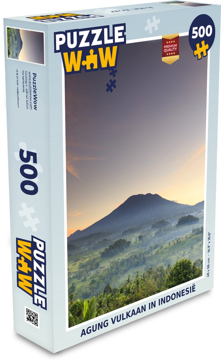 Afbeelding van product PuzzleWow  Puzzel Agung vulkaan in Indonesië - Legpuzzel - Puzzel 500 stukjes