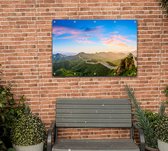 Panorama van de Grote Chinese Muur bij zonsopkomst - Foto op Tuinposter - 60 x 40 cm