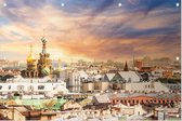 Luchtfoto van historisch centrum en skyline van Sint-Petersburg - Foto op Tuinposter - 120 x 80 cm