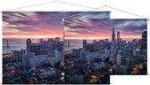 Dramatische wolken kleuren de skyline van San Francisco - Foto op Textielposter - 90 x 60 cm