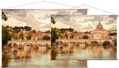 Sint-Pieter en Engelenbrug over de Tiber in Rome - Foto op Textielposter - 60 x 40 cm