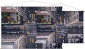 Luchtfoto van gele taxi's op 5th Avenue in New York City  - Foto op Textielposter - 60 x 40 cm