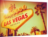 Welcome to Fabulous Las Vegas bord onder felle zon - Foto op Canvas - 90 x 60 cm