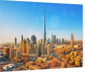 Indrukwekkend uitzicht op de skyline van Dubai City - Foto op Plexiglas - 90 x 60 cm