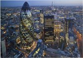 Blik op The Gherkin in het financiële hart van Londen - Foto op Forex - 70 x 50 cm (B2)
