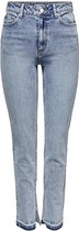 Only Jeans Onlemily Life Hw Str Slit Dnm Mae67 15250687 Light Blue Denim Dames Maat - W28 X L32