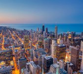Skyline van Chicago Downtown tijdens avondschemering - Fotobehang (in banen) - 250 x 260 cm