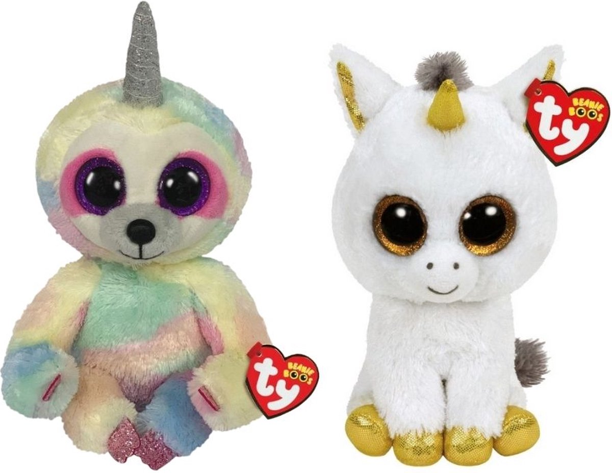 Ty - Knuffel - Beanie Buddy - Cooper Sloth & Pegasus Unicorn