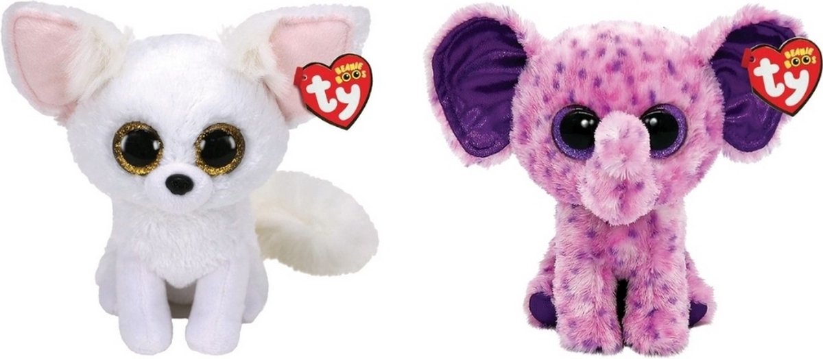 Ty - Knuffel - Beanie Boo's - Phoenix Fox & Eva Elephant
