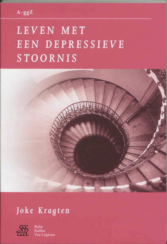 Boek 'Leven met een depressieve stoornis' met een afbeelding van een wenteltrap.