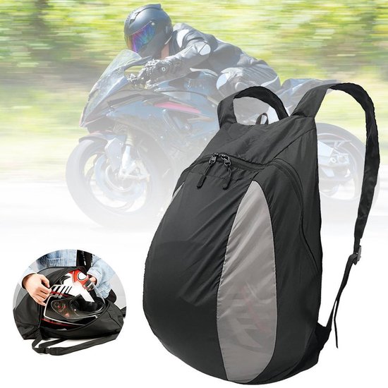 WEPLAN Helmrugzak Heren Dames Motorrugzak Motorfiets-Rugzak Motorhelm Rugtas Motorhelm Tas Rugzak Helmrugzak voor Motorfiets Laptop Rugzak Motorfiets Helm Rugzak Tas MenHardshell Backpack,Zwart L
