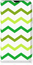 Leuk Telefoonhoesje Geschikt voor iPhone 13 Bookcase Zigzag Groen