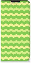 Book Case Xiaomi Redmi 9 Telefoonhoesje Waves Green