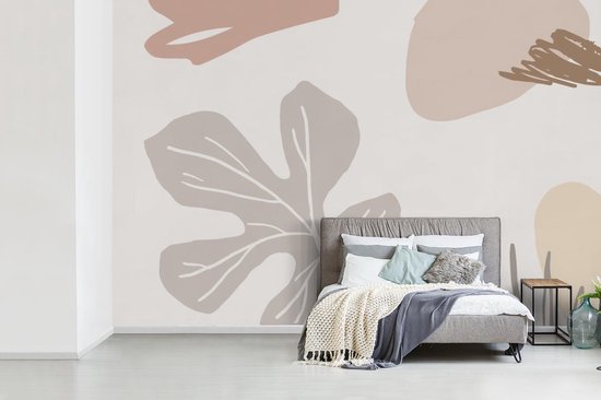 Papier peint - Papier peint photo Été - Feuille - Grijs - Largeur 420 cm x hauteur 280 cm