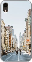 Geschikt voor iPhone XR hoesje - Drukke straat in New York - Siliconen Telefoonhoesje
