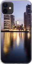 iPhone 12 mini hoesje - Rotterdam - Water - Wolkenkrabber - Siliconen Telefoonhoesje