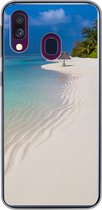 Geschikt voor Samsung Galaxy A40 hoesje - Zee - Strand - Zomer - Siliconen Telefoonhoesje