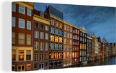 Canvas Schilderij Amsterdam - Nederland - Water - 80x40 cm - Wanddecoratie