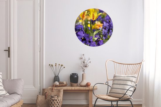 WallCircle - Wall Circle - Wall Circle - Printemps - Fleurs - Couleurs - Aluminium - Dibond - 60x60 cm - Intérieur et Extérieur