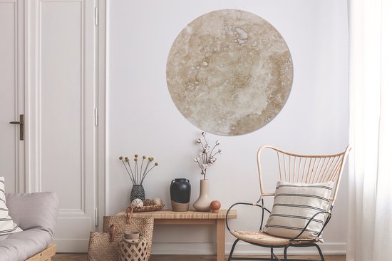 WallCircle - Wall Circle - Wall Circle Indoor - Marbre beige et blanc - 150x150 cm - Décoration murale - Peintures Ronds